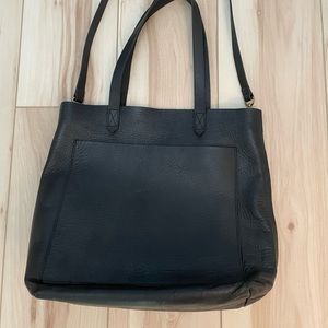 Black leather Madewell Transport tote